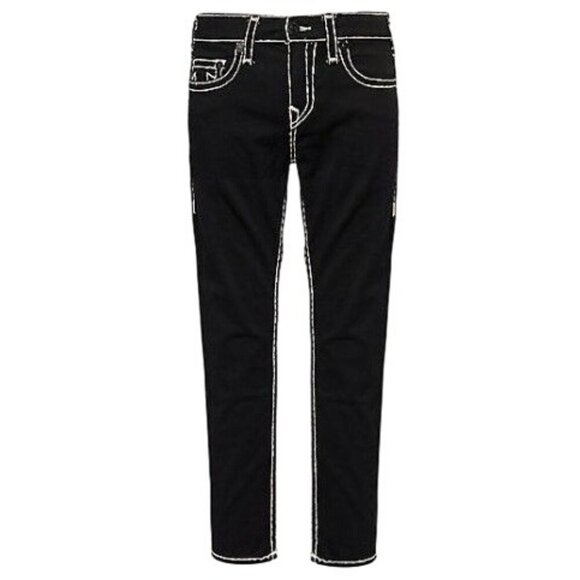 True Religion Black Skinny Jeans Womens Size 28 White Contrast Stitching & Disti - Picture 2 of 7
